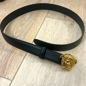 Versace black leather belt Size 75